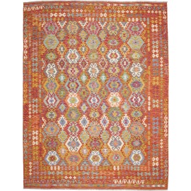 Tappeto Kilim Afghanistan Geometrico Arancio Bruciato Terrac