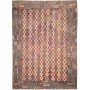 Tappeto Kilim Afghanistan Astratto Multicolore Terra Rosso A