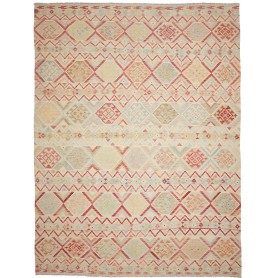 Tappeto Kilim Afghanistan Geometrico Crema Rosso Chiaro Gial