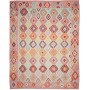 Tappeto Kilim Afghanistan Astratto Azzurro Pastello Rosa Chi