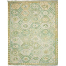 Tappeto Kilim Afghanistan Astratto Acquamarina Verde Menta C