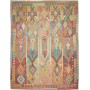Tappeto Kilim Afghanistan Astratto Azzurro Verde Acqua Aranc