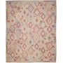 Tappeto Kilim Afghanistan Astratto Grigio Azzurro Rosso Aran