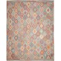 Tappeto Kilim Afghanistan Astratto Grigio Azzurro Arancione