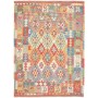 Tappeto Kilim Afghanistan Geometrico Multicolore Rosso Aranc