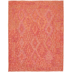Tappeto Kilim Afghanistan Astratto Arancio Pesca Corallo Ros