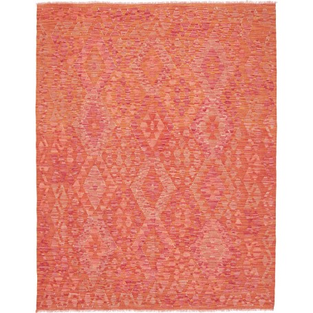 Tappeto Kilim Afghanistan Astratto Arancio Pesca Corallo Ros