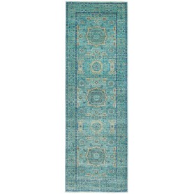 Tappeto Mamlouk Pakistan Geometrico Blu Turchese Verde Acqua