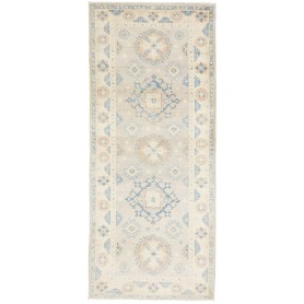 Tappeto Kazak Afghanistan Geometrico Beige Chiaro Blu Pesca