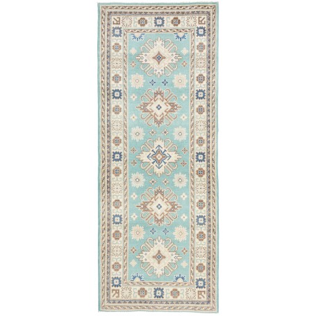 Tappeto Kazak Afghanistan Geometrico Turchese Beige Blu Marr