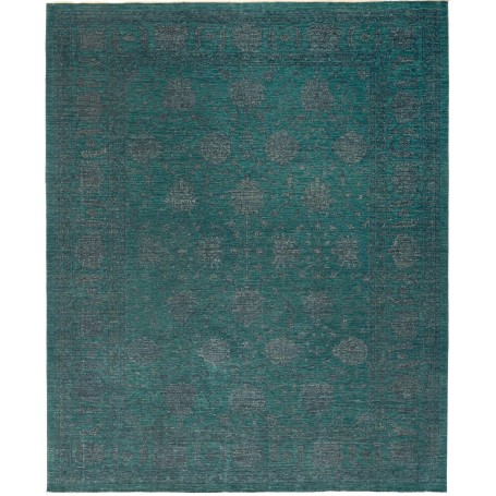 Tappeto Zigler Fine Pakistan Astratto Verde Acqua Grigio Ant