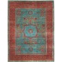Tappeto Mamlouk Pakistan Geometrico Turchese Rosso Rubino Or