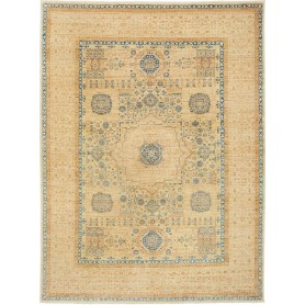 Tappeto Mamlouk Pakistan Geometrico Beige Blu Ocra 145x196 C