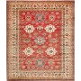 Tappeto Kazak Fine Pakistan Astratto Rosso Crema Blu Beige M