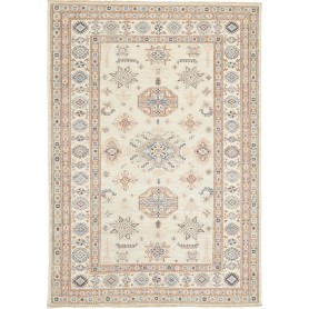 Tappeto Kazak Fine Pakistan Astratto Crema Blu Terracotta Ma