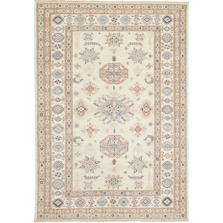 Tappeto Kazak Fine Pakistan Astratto Crema Blu Terracotta Ma