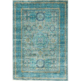 Tappeto Mamlouk Pakistan Geometrico Turchese Oro Blu Verde G