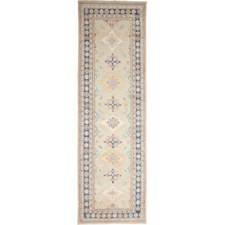 Tappeto Kazak Afghanistan Floreale Verde Salvia Blu Navy Cre