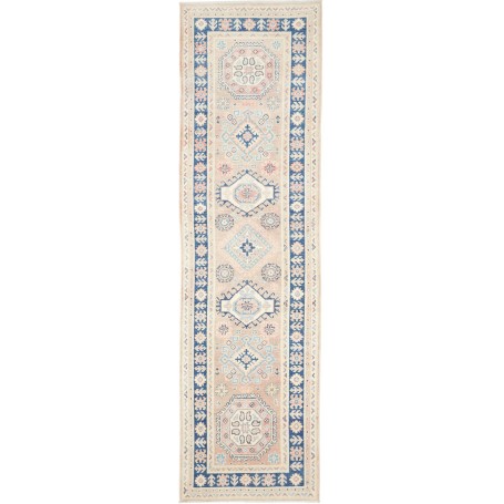 Tappeto Kazak Afghanistan Astratto Rosa Pesca Tenue Blu Navy