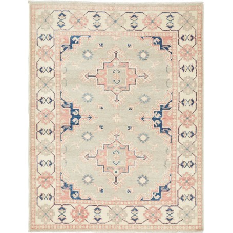 Tappeto Kazak Afghanistan Geometrico Verde Salvia Rosa Cipri