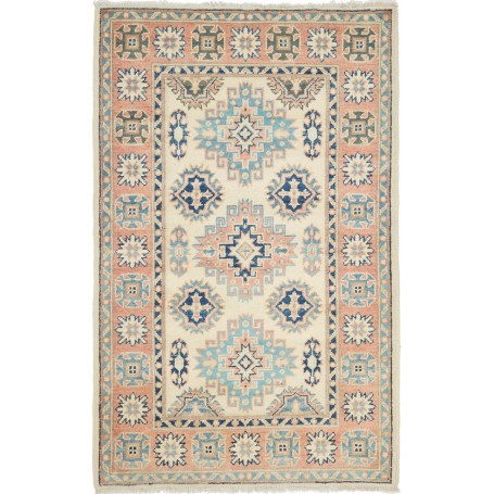 Tappeto Kazak Afghanistan Astratto Crema Avorio Corallo Azzu