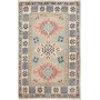 Tappeto Kazak Afghanistan Astratto Grigio Salvia Terracotta