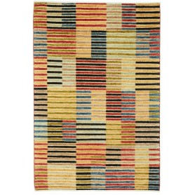 Tappeto Barjesta Pakistan Astratto Giallo Oro Rosso Mattone