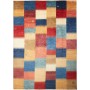 Tappeto Mosaic Pakistan Astratto Blu Scuro Azzurro Rosso Cor
