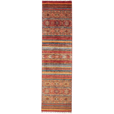 Tappeto Samarkand Pakistan Geometrico Rosso Terracotta Blu O