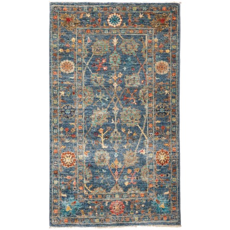 Tappeto Zigler Fine Pakistan Floreale Blu Denim Beige Aranci
