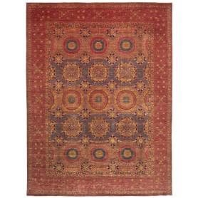 Tappeto Mamlouk Pakistan Floreale Rosso Ruggine Blu Grigio O