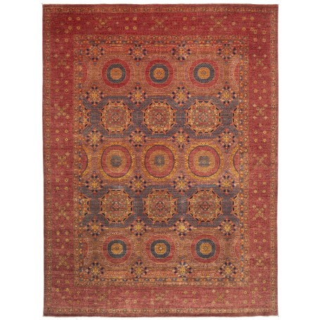 Tappeto Mamlouk Pakistan Floreale Rosso Ruggine Blu Grigio O