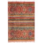 Tappeto Samarkand Pakistan Astratto Rosso Terracotta Blu Zaf