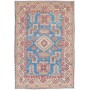 Tappeto Kazak Afghanistan Medaglione Blu Cielo Rosso Terraco