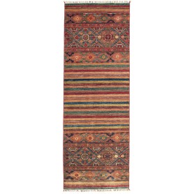 Tappeto Samarkand Pakistan Geometrico Terracotta Blu Rosso V