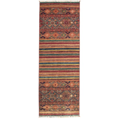 Tappeto Samarkand Pakistan Geometrico Terracotta Blu Rosso V