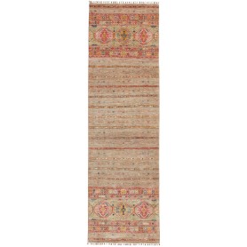 Tappeto Rubin Pakistan Geometrico Beige Rosso Salvia Oro 83x