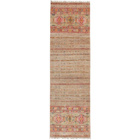 Tappeto Rubin Pakistan Geometrico Beige Rosso Salvia Oro 83x