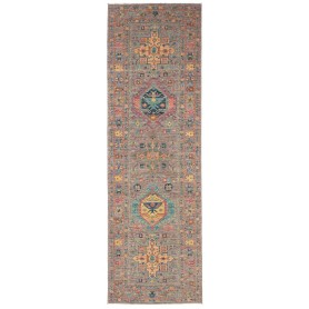 Tappeto Tribal Pakistan Astratto Grigio Arancio Giallo Turch