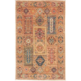 Tappeto Tribal Pakistan Astratto Terra Cotta Arancione Blu R