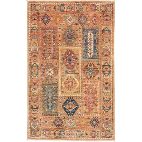 Tappeto Tribal Pakistan Astratto Terra Cotta Arancione Blu R