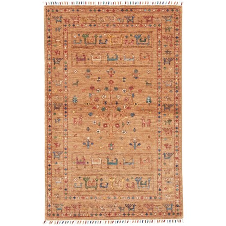 Tappeto Rubin Pakistan Geometrico Ocra Rosso Blu Verde Giall