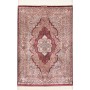 Tappeto Ghom Seta Persia Floreale Borgogna Crema Blu Oro 100