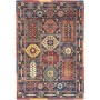 Tappeto Tribal Pakistan Geometrico Blu Navy Rosso Giallo Ver