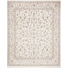 Tappeto Nain 6la Persia Floreale Crema Avorio Blu Polvere Ma