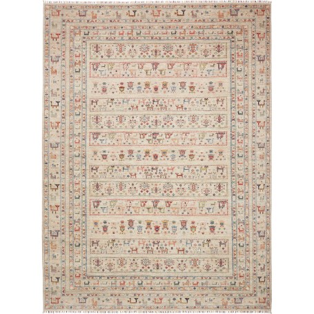 Tappeto Rubin Pakistan Geometrico Crema Beige Avorio Rosso B