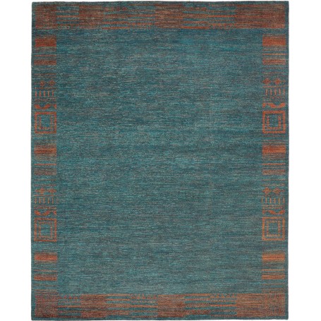 Tappeto Royal Gabbeh Pakistan Astratto Verde Petrolio Ottani