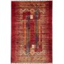 Tappeto Siva Pakistan Geometrico Rosso Arancione Oro Beige B