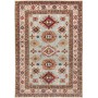 Tappeto Kazak Fine Pakistan Astratto Blu Polvere Rosso Borde