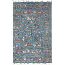 Tappeto Rubin Pakistan Geometrico Blu Petrolio Terracotta Ve